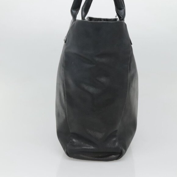 TORY BURCH Tote Bag Leather Black Gold Auth - Picture 4 of 16